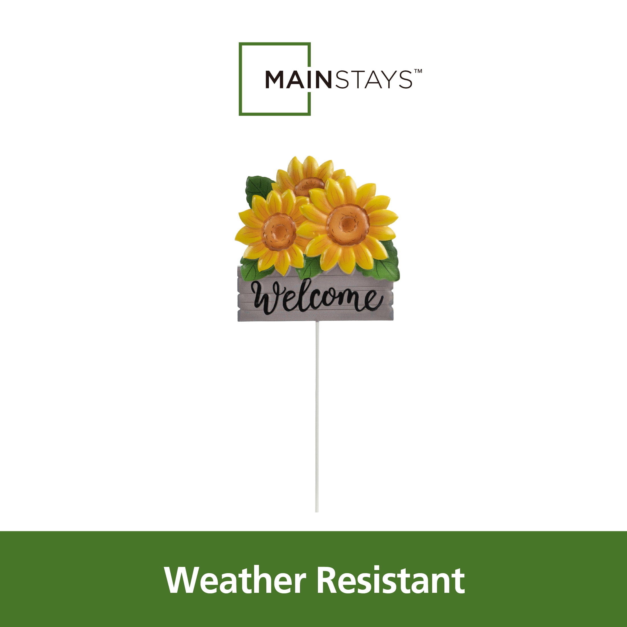 Mainstays Weather-Resistant Metal Sunflower Garden Stake, Orange