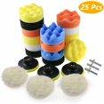 thumbnail image 2 of Esponja para pulir automóviles, kit de esponja para pulir con adaptador de broca M10, juego de 25 almohadillas para pulir, almohadillas de cera de lana para pulidora, 2 of 6
