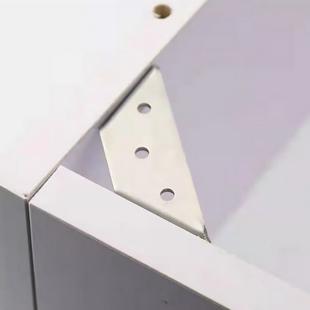 Minkissy 12Pcs Corner Brace Angle Bracket Silver for Right Angle Support
