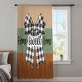 thumbnail image 4 of Sweet Home Sheer Curtains 84 Inches Long, Black White Plaid Bow Horizontal Stripes Light Filering Curtains, Breathable Simi Curtain Privacy Drapes for Living Room Bedroom Lightweight Window Treatment, 4 of 9