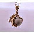 thumbnail image 3 of Natural White Turquoise Dragon Claw Gold Necklace NWTDCGN, 3 of 10