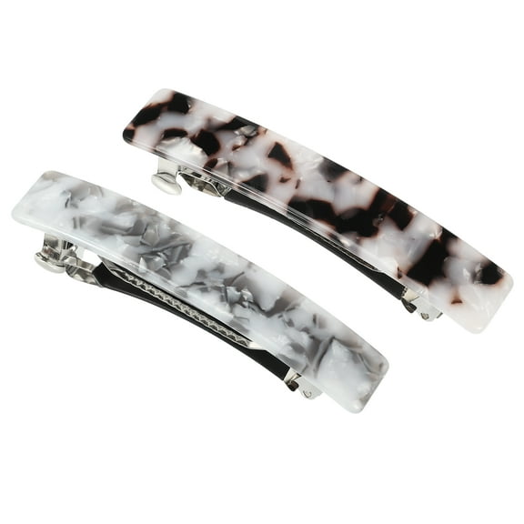 Unique Bargains 2 Pcs Hair Barrettes Tortoise Shell Hair Clips Acetate French Hair Barrettes for Thick Hair Gray Brown