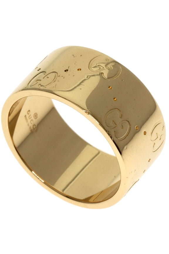 Pre-Owned Gucci GG Icon Wide #11 Ring, 18K Yellow Gold, Women's GUCCI