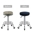 thumbnail image 5 of Daiia Blue Glitter Retro Stool Covers Round,Round Bar Stool Covers Waterproof Bar Chair Covers Washable Stool Cushion Slipcover for 12-14 Inch Chair-13 inch, 5 of 7