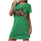 thumbnail image 2 of Camisón corto de mujer, vestido de largo medio con estampado de moda, camisón corto extragrande de mujer, camisón de manga corta con estampado de pecho a la moda, camisón de mujer, 2 of 6