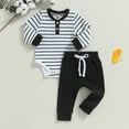 thumbnail image 2 of Gubotare Boy Clothes Baby-boys Bodysuits Long Sleeve and Pants Set 0 3 6 9 12 18 24 Months (Black,0-3 Months), 2 of 3