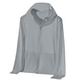 thumbnail image 3 of MIASHUI Chemise de Pêche Décontractée pour Femmes, Couleur Unie, Protection Solaire, Sensation de Soie Glacée, Respirante, pour Course, Cyclisme, Randonnée, Extérieur, Active, à Capuche, Gris, TG, 3 of 5