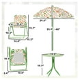 thumbnail image 3 of Kids Picnic Table and Chair Set, Outdoor Play Table with Umbrella, Foldable Patio Furniture for Toddlers, Green, 3 of 9
