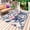 Light Beige Mist Blue Light Pink, variant on Blue Pink Botanical Outdoor Rug 3x5 Ft - Reversible Patio Rug Outdoor Camping Rugs, Oil Painting Spring Floral Modernism Indoor Outdoor Area Rugs, Non-Slip Outdoor Carpet Runner for Deck/Porch