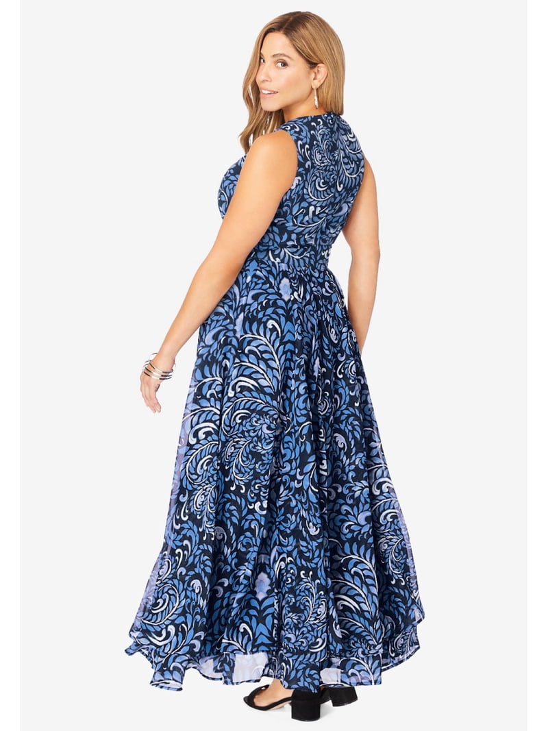 Jessica London Women's Plus Size Georgette Flyaway Maxi Dress