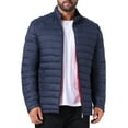 thumbnail image 5 of INSPIRE CHIC Men's Winter Solid Color Stand Collar Zipper Quilted Puffer Jacket 2XL Dark Blue, 5 of 6