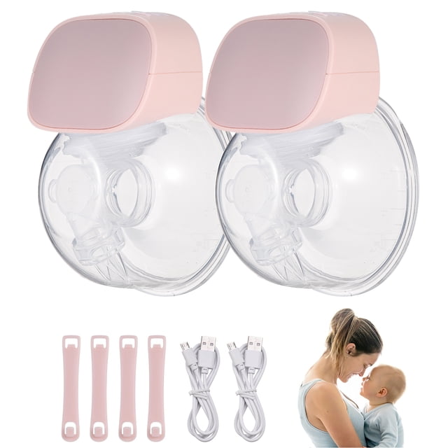 Sacaleches eléctrico Extractor de leche eléctrico portátil, 2 uds., silencioso, Invisible, manos libres, 2 modos, 5 niveles ajustables con brida de 24mm para viajes en casa Abanopi Sacaleches eléctrico