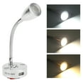 thumbnail image 4 of LED Map Reading Lamp, 3 Color Light 12-24V 3W Touch Control Universal RV Reading Light  For Boats For  Black,Silver, 4 of 8