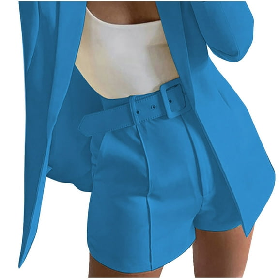 Bovxnpu Business Womens Suits Shorts Womens Office Shorts Dressy Casual Shorts Women's Solid Suits Pant With Pockets Waisted Shorts With Belt