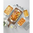 thumbnail image 6 of Ceramic Bakeware Sets of 4, Rectangular Lasagna Pans Deep with Handles for Baking Cake Kitchen, White (9.4"/11.1"/12.2"/14.7"), Series, 6 of 15