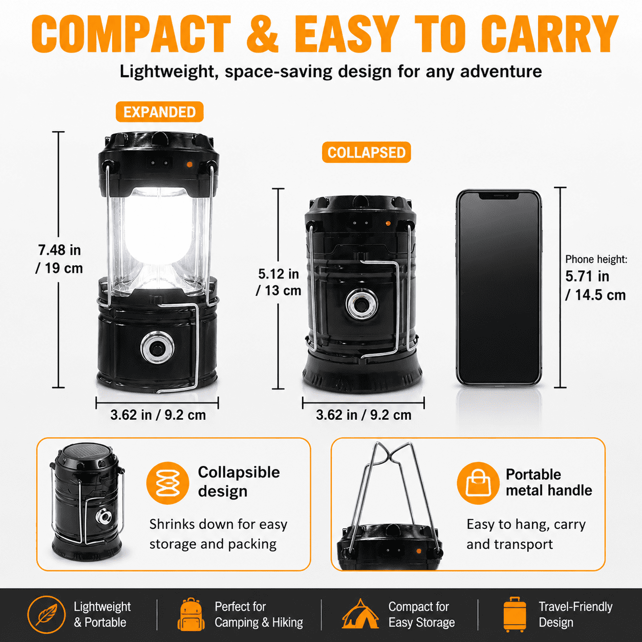 BEEPRINCESS 4 Pack LED Camping Lantern, Solar and Rechargeable Lantern Flashlight Collapsible and Portable Light for Camp/Hiking/Emergency/Hurricanes/Storm