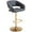 Grey, Gold Base, variant on CQAOE Adjustable Bar Stool with Hollow Back and Arms, Modern PU Leather Swivel Barstool, Airlift Counter Height Bar Chair for Kitchen Dining Room (Black)