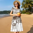 thumbnail image 4 of Balery Woodland Forest With Deers Vestidos sueltos de manga corta para mujer, vestidos de verano 2025, vestidos casuales de corte A con vuelo., 4 of 6