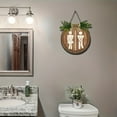 thumbnail image 6 of Huepoe Rustic Wooden Toilet Sign with Artificial Leaves – Gender Bathroom Decor for Home, Cafe, Restaurant, Bar (9.06"), 6 of 7