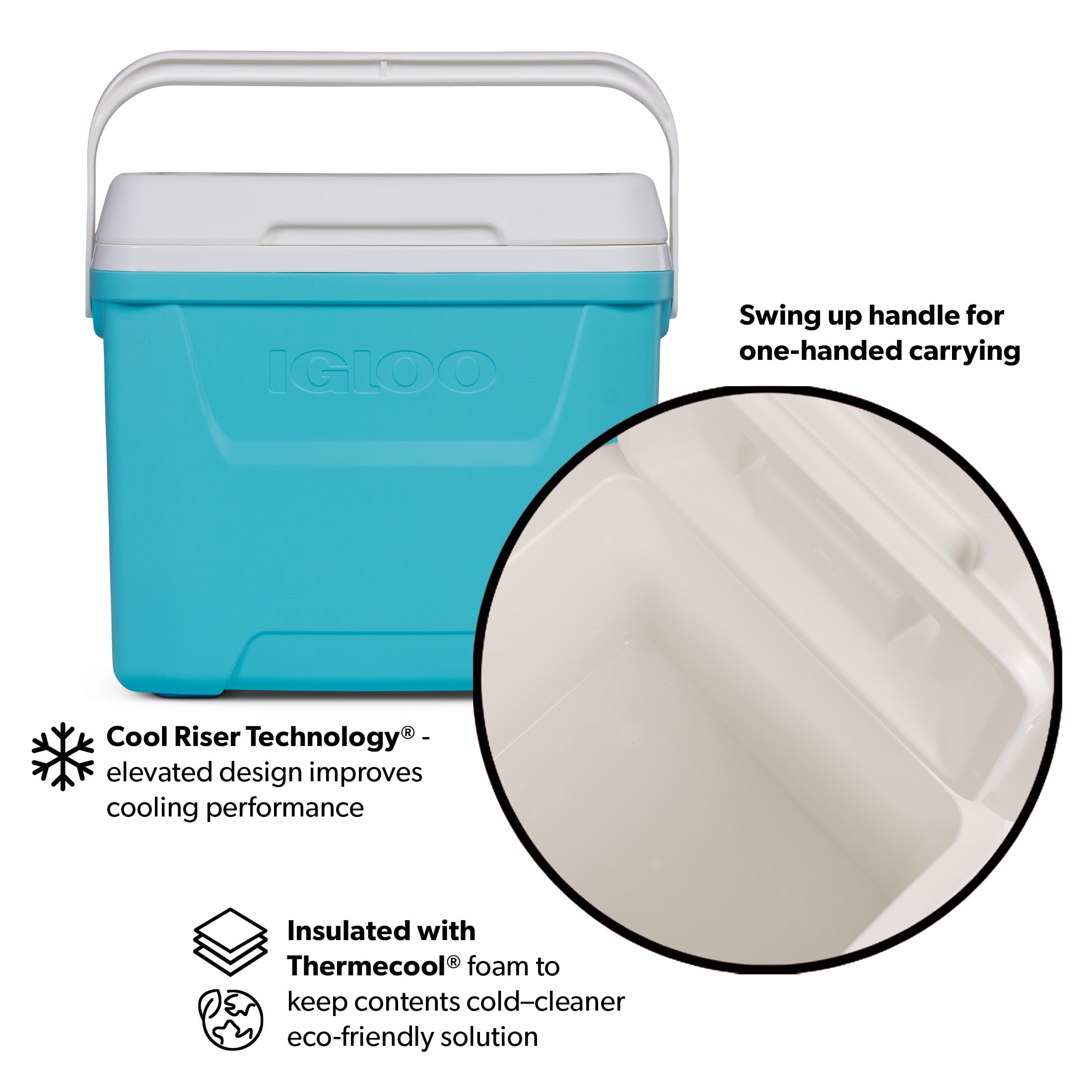 (2 pack) Igloo 28 QT Laguna Hard-Sided Ice Chest Cooler, Aqua Blue and White
