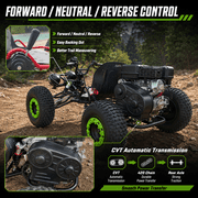 Zyliathor 212cc Gas Powered Off-Road Go Kart for Teens & Adults, Electric Start + Pull Start, Forward Neutral Reverse, CVT Automatic, LED Headlight, AT19x7-8 Tire, 8-Inch Steel Wheel（Red）