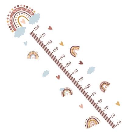 Cartoon Height Measurement Cloud Rainbow Wall Stickers Nurserys Wall Decals for Boy Girl Baby Room Home Decorations