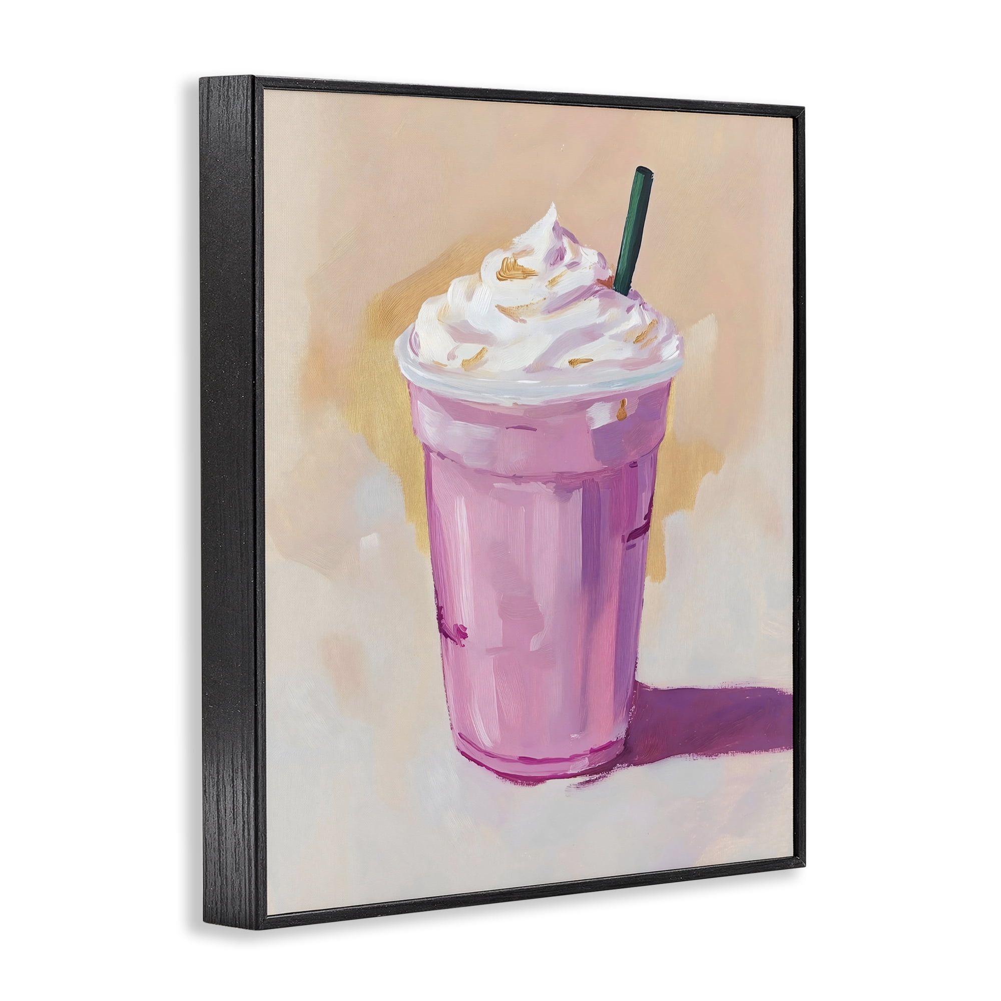 Stupell Industries Pink Strawberry Shake Black Framed Giclee Art, design by The Prints Vibe