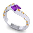 thumbnail image 2 of 1.25 Ct New Princess Cut Amethyst & Citrine Gemstone Bridal Ring for Ladies Solid 18K White Gold Size 3.5 by Diamond-Capitals, 2 of 8
