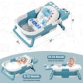 thumbnail image 6 of Collapsible Baby Bathtub for Newborn with Thermometer & 1 Hooded Towel & 1 Soft Floating Cushion,Portable Travel Bathtub with Drain Hole, Durable Foldable Baby Tubs for Infants to Toddler, 6 of 7