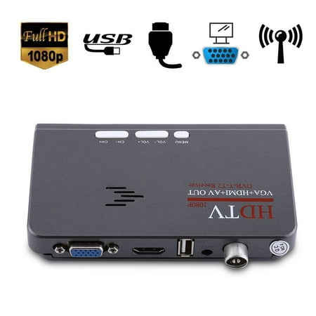 HURRISE Digital 1080P HD HDMI DVB-T2 TV Box Tuner Receiver Converter Remote Control With VGA Port, DVB-T2 TV Box, TV