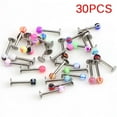 thumbnail image 2 of Party Yeah 10/30/50Pcs/Pack 16G Ball Lip Rings Labret Bars Stainless Steel Stud Body Piercing, 2 of 5