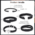 thumbnail image 2 of 5 Piezas Pulsera Para Hombre De Cuero Con Hebilla Magnética Xtellar negro, 2 of 3