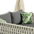 thumbnail image 6 of EUROCO Outdoor Patio Daybed,Rubber Core Rope Weaving Sunbed Daybed with Resilience,Four-sided Canopy ,Double Chaise Lounge Suitable for Backyard Garden Poolside,Gray, 6 of 8