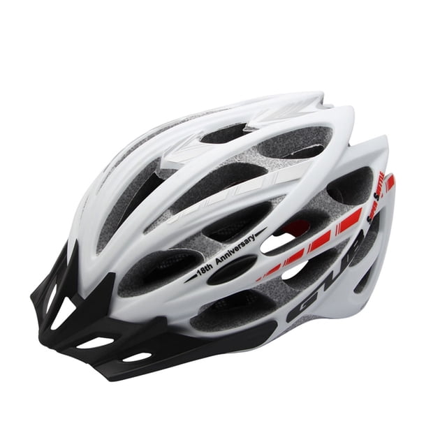 Casco de bicicleta Eigraketly 30 agujeros Protección al aire libre Absorción de golpes Portátil Ajustable Hombres Mujeres Blanco/L