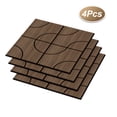 thumbnail image 2 of Fahomiss 4-Pack Soundproof Wall Panel Set, Modern 23.6" x 23.6" Curved Pattern Wall Tiles, Wood Slat Acoustic 3D Wall Decorative Panels for Interior Wall Decor, Ceiling, Walnut, 2 of 12