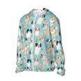 thumbnail image 3 of Goofa Colorful Dog Printed Women's UPF 50+ Sun Protection Hoodie Jacket Lightweight Long Sleeve Sun Shirt for Women with Pocket Hiking Outdoor-Small, 3 of 9