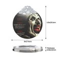 thumbnail image 5 of Terrifier Christmas Ornament Glass Round Pendant Christmas Hanging Decor Ornament Holiday Xmas Decorations Christmas Tree Ornaments Silver, 5 of 8