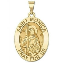 PicturesOnGold.com Saint Monica Oval Religious Medal Necklace Pendants Female Adult-2/3x3/4 14K Yellow Gold