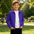 thumbnail image 7 of Solid Color Recreational Sports Long Sleeve Collar Blouse Outdoor Hooded Jacket Waterproof Windproof Cardigan Jacket Kids Size 7-8Years, 7 of 7