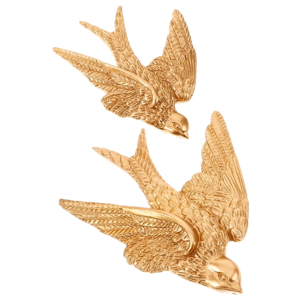 2 piezas de colgante de pared de resina con forma de golondrina para decoración de pared.