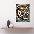 thumbnail image 2 of Roaring Tiger Sea Waves Tattoo Ink Body Art Rockabilly Americana 50s Large Wall Art Poster Print Thick Paper 18X24 Inch, 2 of 3
