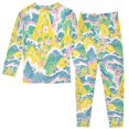 thumbnail image 2 of FORMRS Long Sleeve Top and Pants Pajama Set for Niños 2-Piece Sleepwear, Sizes 18M-8Y, Yellow Mountains, 2 of 6