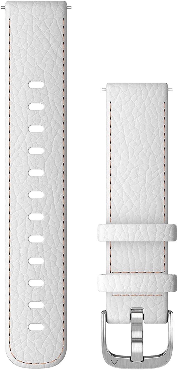 Garmin Quick Release Bands (18 mm), White Leather with Silver Hardware -  Walmart.com