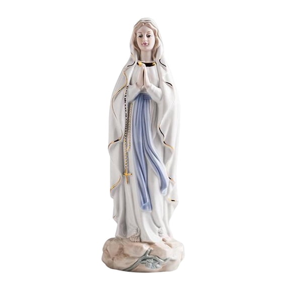 Estatua de cerámica de estilo europeo con diseño de Jesús, la Virgen María, decorativa. Escribe un