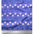 thumbnail image 1 of Soimoi Purple Rayon Fabric Swirl & Daisy Floral Print Sewing Fabric Yard 42 Inch Wide, 1 of 1