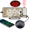 thumbnail image 2 of CHOK Vibrating Alarm Clock With Automatic Photosensitive USB Charging Electric Clock LED Mirror Projection Alarm Clock, 2 of 8