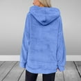 thumbnail image 5 of WMTBSRSW Women's Warm Winter Oversized Hoodies Fuzz Fleece Hoodie Sweatshirt Thermal Plush Sherpa Pullover with Kanga Pocket Blue X-Large, 5 of 9