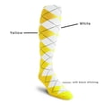 thumbnail image 2 of Golf Knickers Colorful Knee High Argyle Cotton Socks For Men Women and Youth - Z: Yellow/White - Mens, 2 of 2