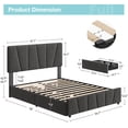 thumbnail image 1 of Cherish Full Size Bed Frame with Adjustable Headboard and 4 Storage Drawers, Upholstered Platform, 1 of 8