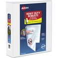 thumbnail image 1 of shiyou-Heavy Duty View 3 Ring Binder, 3 Inch, One Touch Locking D Rings, White, 4 Pockets, 670 Sheet Capacity, PVC Free (79793), 1 of 4